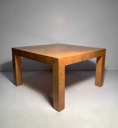 Nice Early Milo Baughman Burl Coffee or Side End Parsons Table