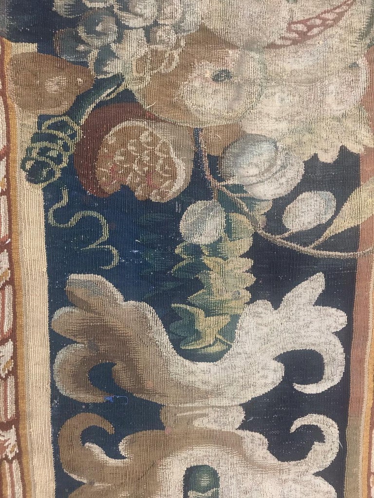 Belgian Nice Flamish 17th Century Tapestry Fragment