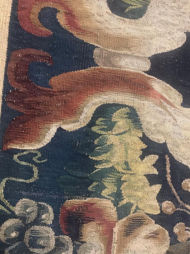 Wool Nice Flamish 17th Century Tapestry Fragment