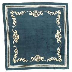 Nice French 1940 Art Deco Square Rug