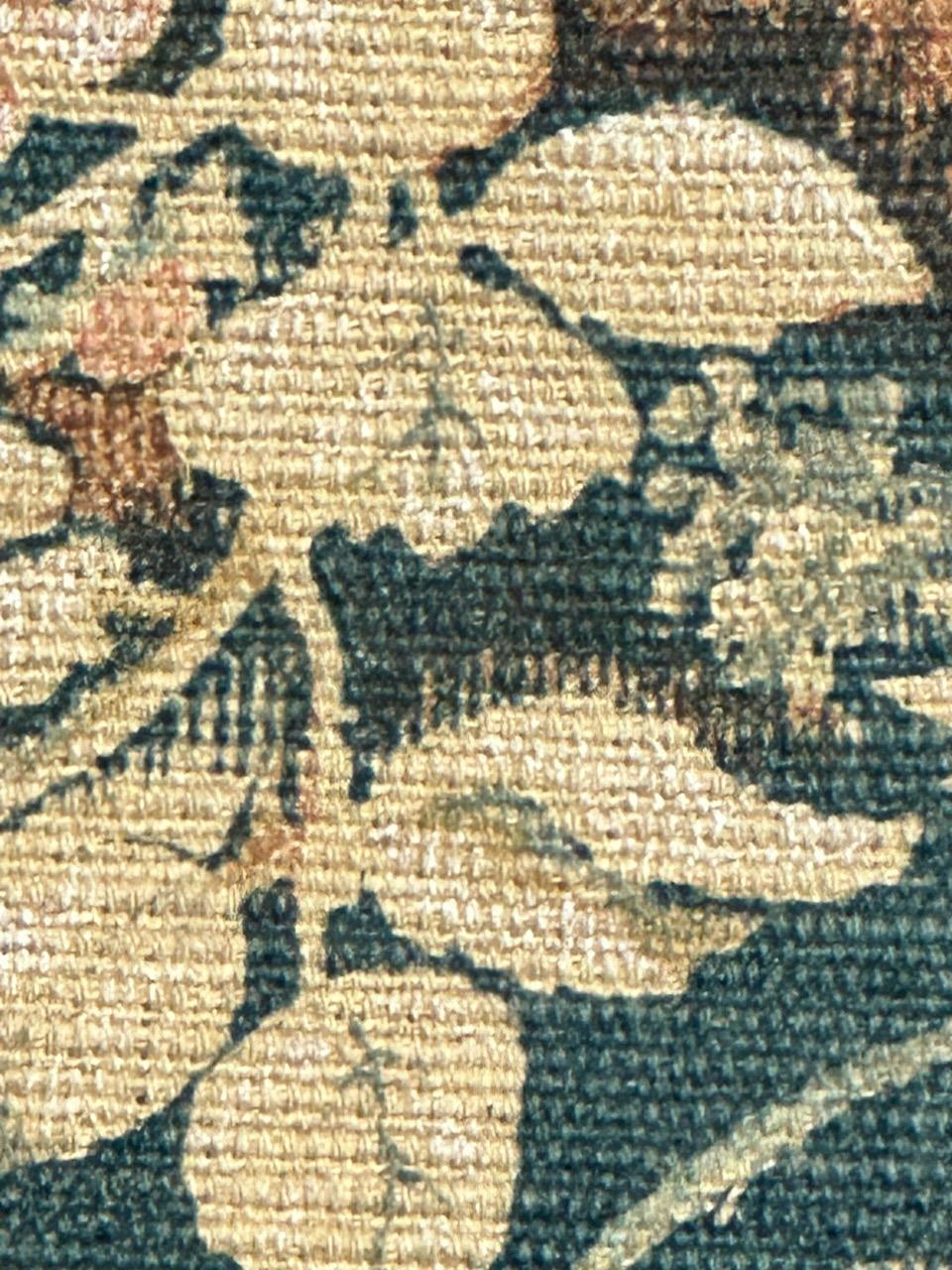 Nice French Aubusson Style hand printed tapestry « verdure aux Animaux » 5