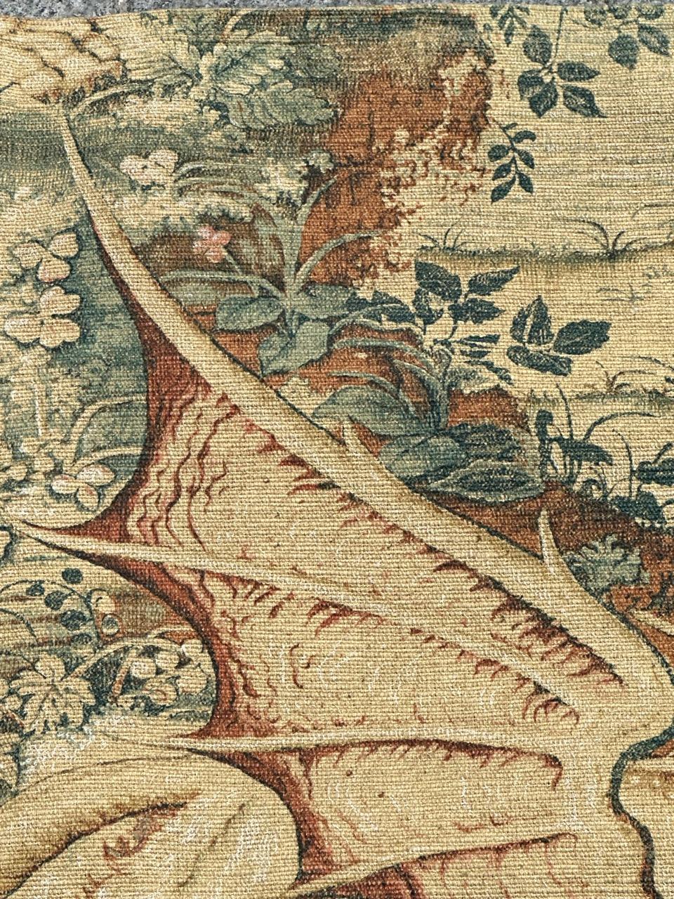 Nice French Aubusson Style hand printed tapestry « verdure aux Animaux » 8