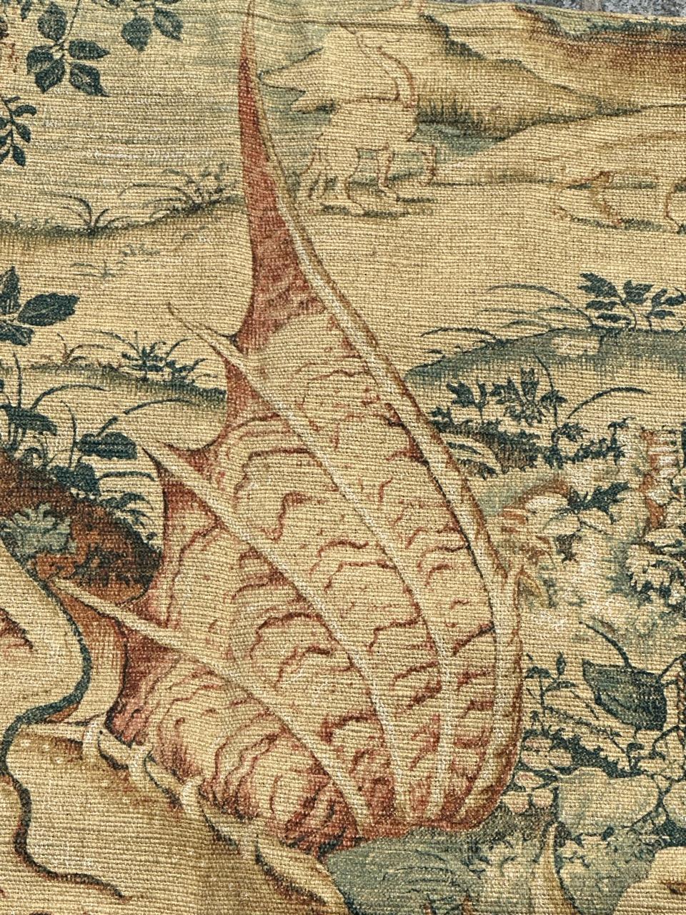 Cotton Nice French Aubusson Style hand printed tapestry « verdure aux Animaux »