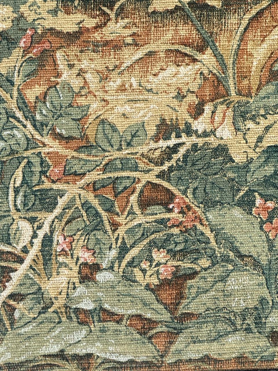 Nice French Aubusson Style hand printed tapestry « verdure aux Animaux » 2