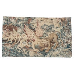 Nice French Aubusson Style hand printed tapestry « verdure aux Animaux »