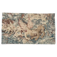 Nice French Aubusson Style hand printed tapestry « verdure aux Animaux »