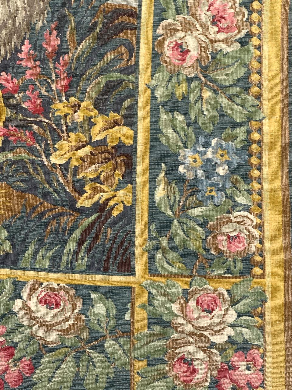 Nice French Aubusson Style Jacquard Tapestry “Berger Galant” For Sale 9