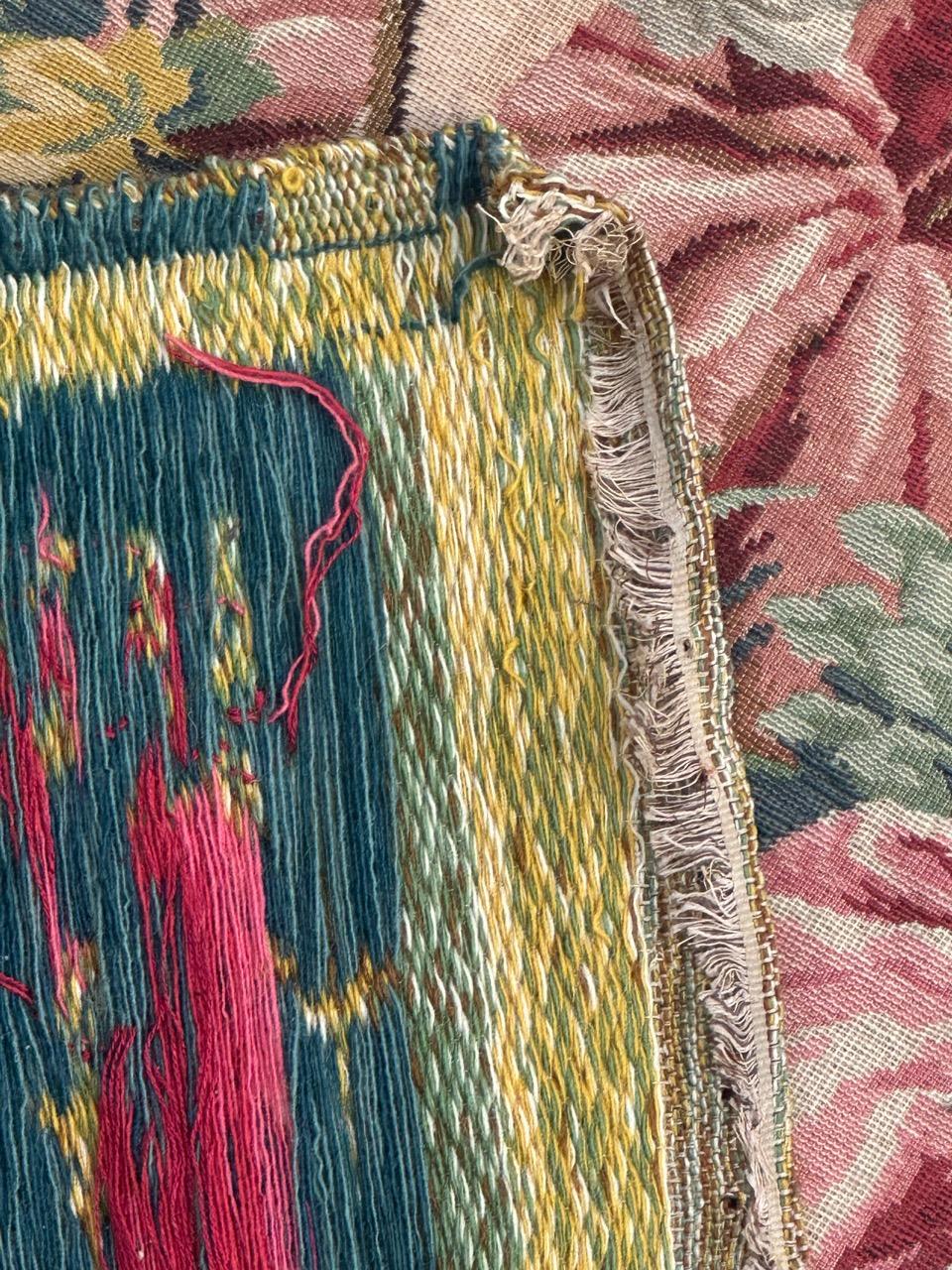 Nice French Aubusson Style Jacquard Tapestry “Berger Galant” For Sale 14