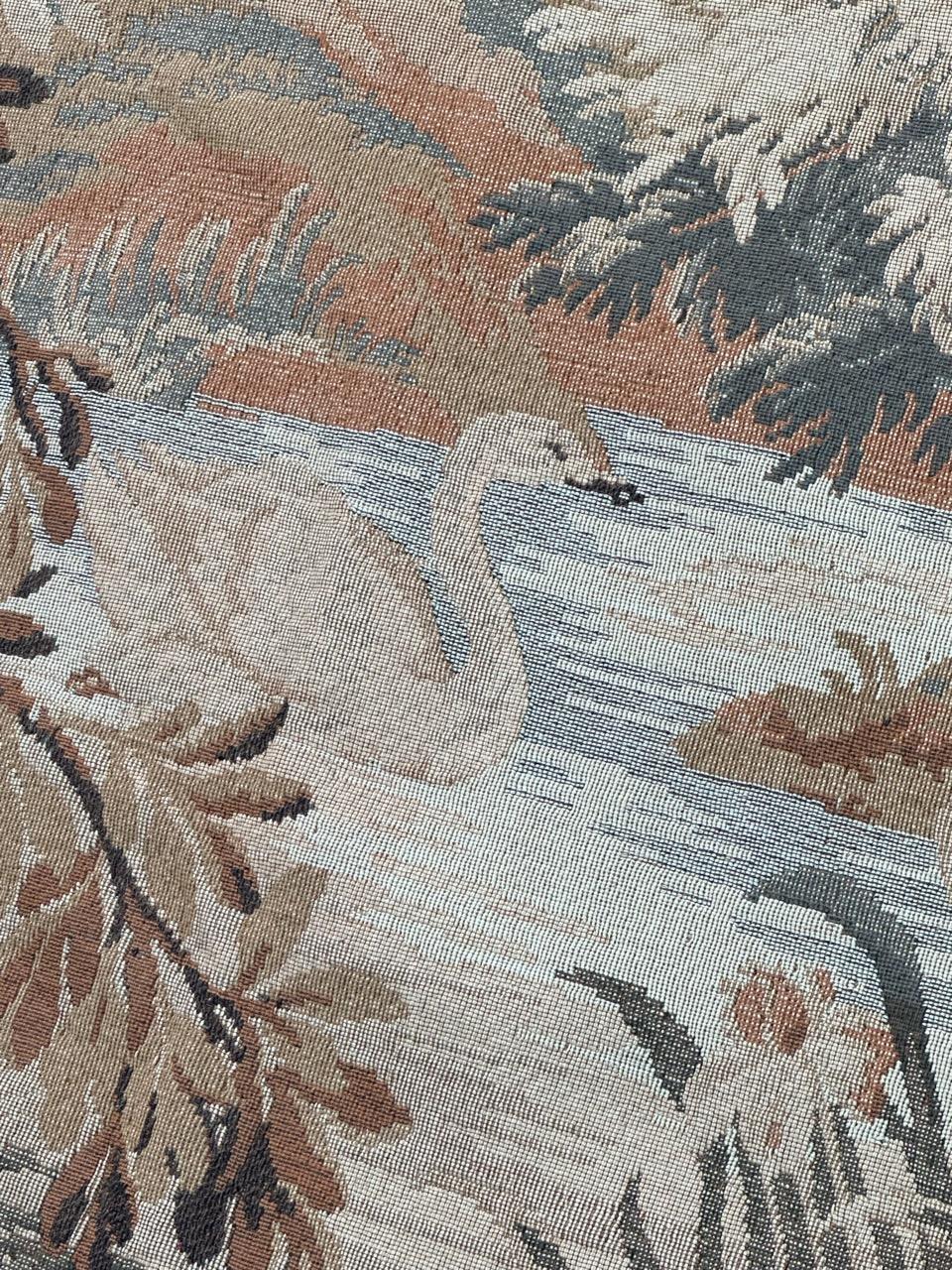 Tapis Mural Jacquard Fleur De Lys - 34x18 Pouces - Coton Et Viscose - Neuf - Fabriqué En France