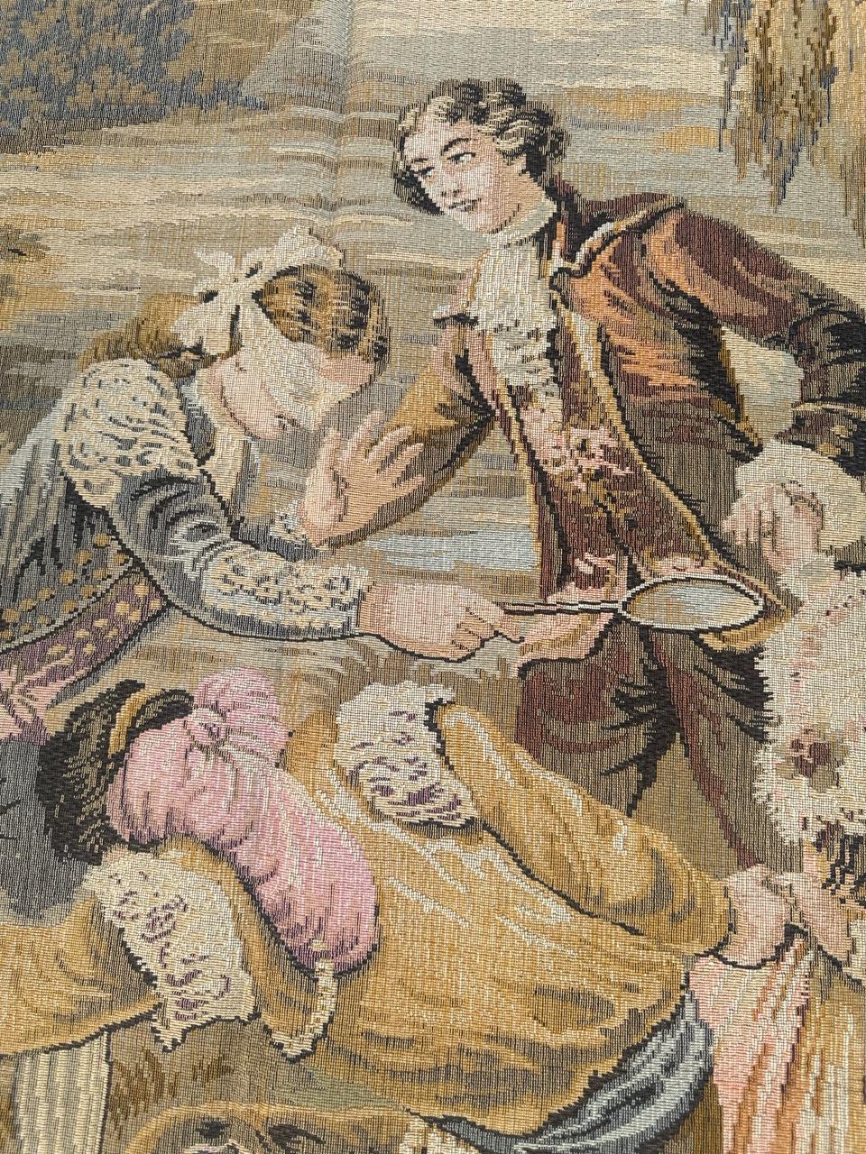Bonito Tapiz Jacquard Francés Estilo Aubusson siglo XX en venta
