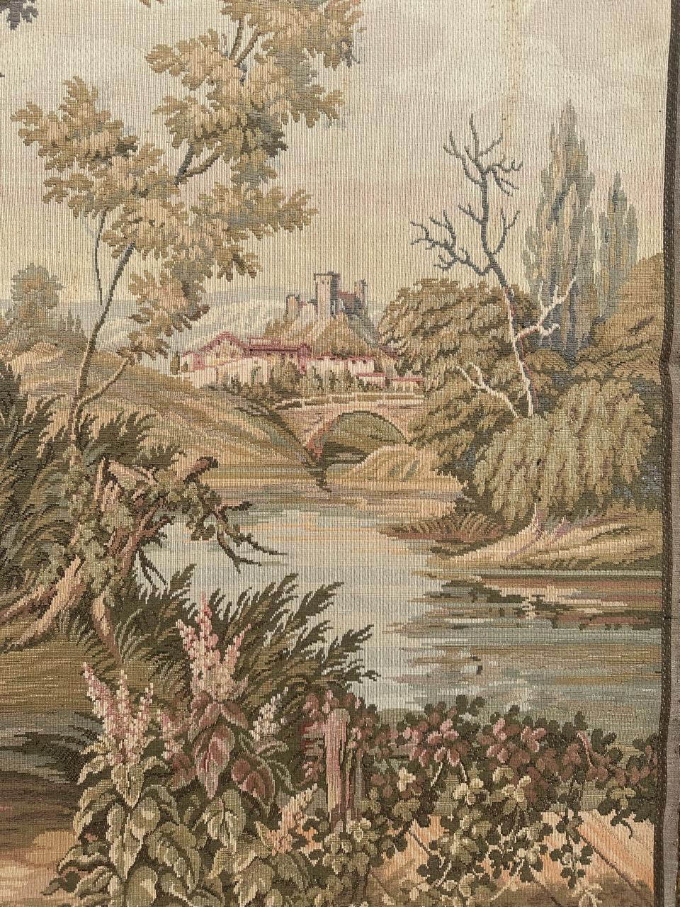 Bonito Tapiz Jacquard Francés Estilo Aubusson Lana en venta