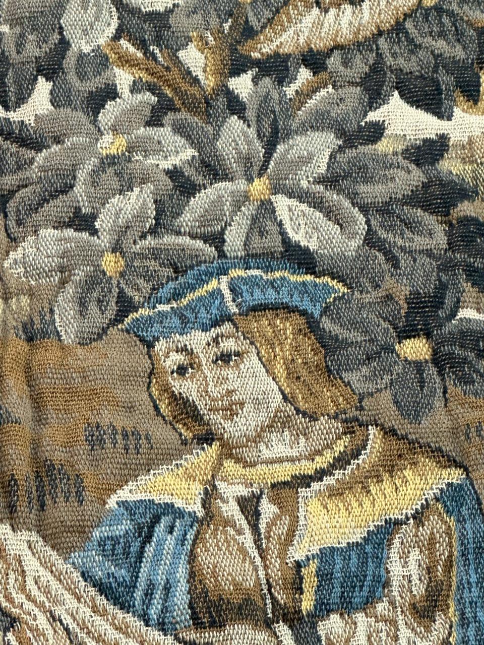 Schöner französischer Aubusson-Stil Jacquard-Wandteppich Mittelalterliches Design 