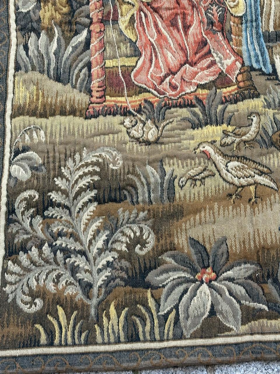 Schöner französischer Aubusson-Stil Jacquard-Wandteppich Mittelalterliches Design 