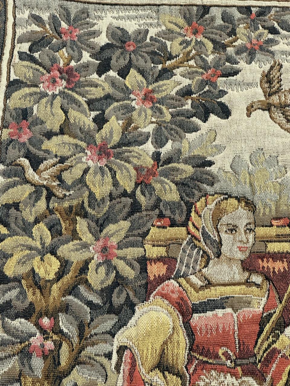 Schöner französischer Aubusson-Stil Jacquard-Wandteppich Mittelalterliches Design 