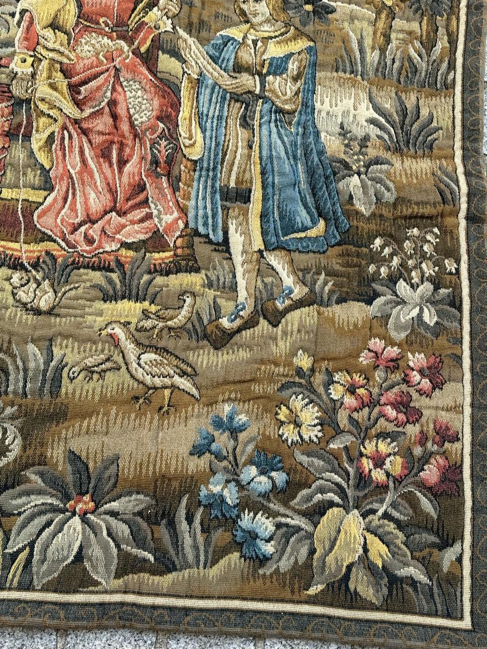 Schöner französischer Aubusson-Stil Jacquard-Wandteppich Mittelalterliches Design 