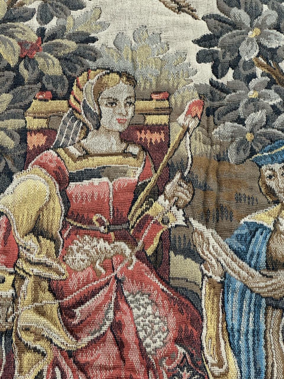 Schöner französischer Aubusson-Stil Jacquard-Wandteppich Mittelalterliches Design 