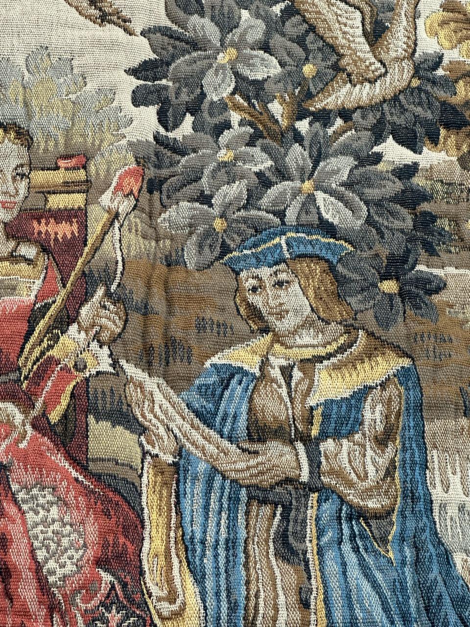 Schöner französischer Aubusson-Stil Jacquard-Wandteppich Mittelalterliches Design 