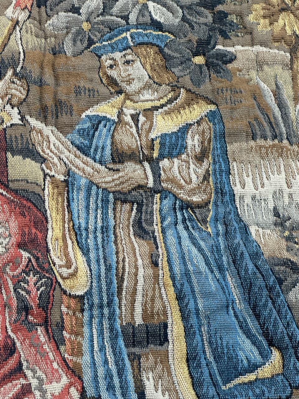 Schöner französischer Aubusson-Stil Jacquard-Wandteppich Mittelalterliches Design 