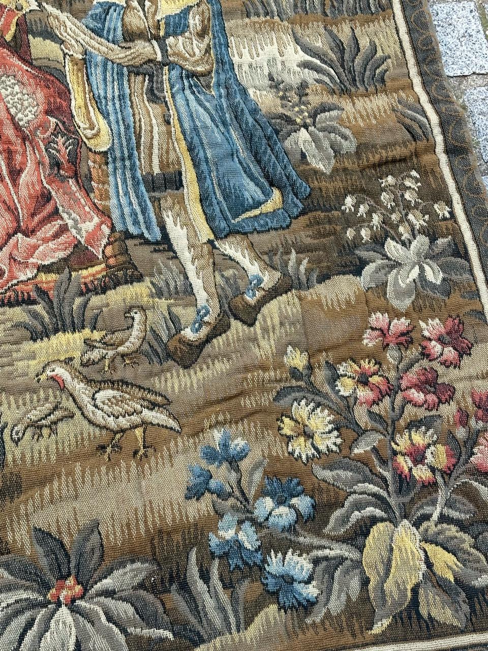 Schöner französischer Aubusson-Stil Jacquard-Wandteppich Mittelalterliches Design 