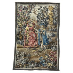 Nice French Aubusson style Jacquard Tapestry Medieval Design « Reading »