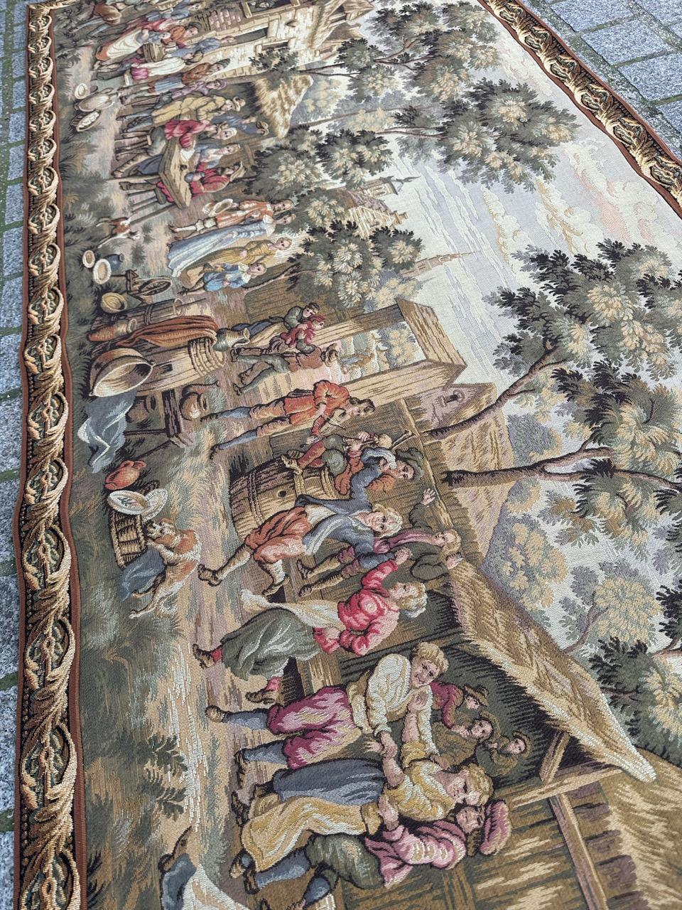 Bonito Tapiz Jacquard Estilo Aubusson Francés 