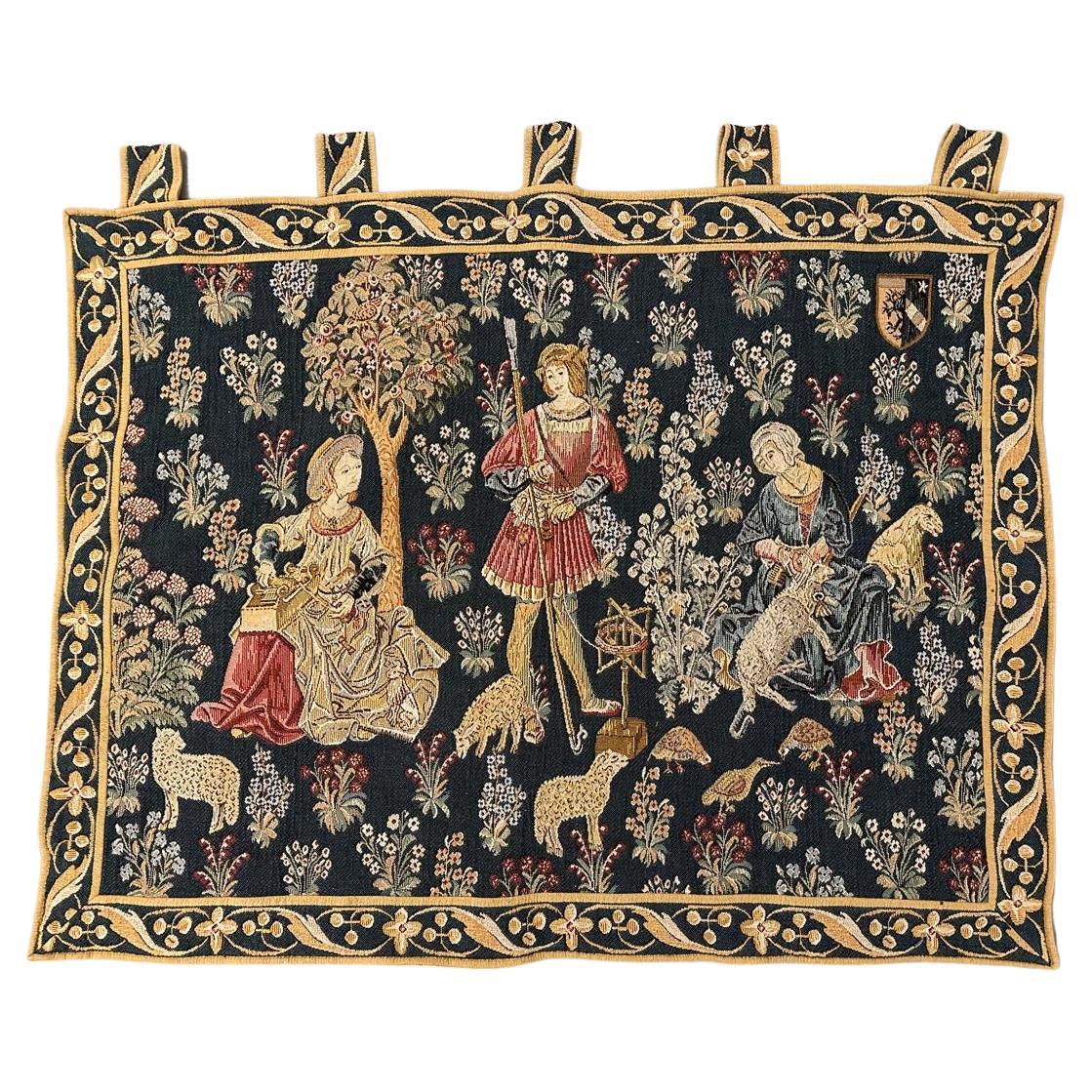 Bobyrug’s Nice French Aubusson Style Jaquar Tapestry For Sale