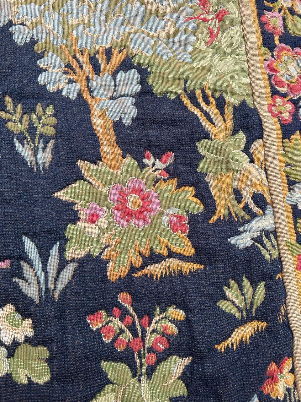 Schöner französischer Jacquard-Wandteppich im Aubusson-Stil im mittelalterlichen Design im Angebot 8