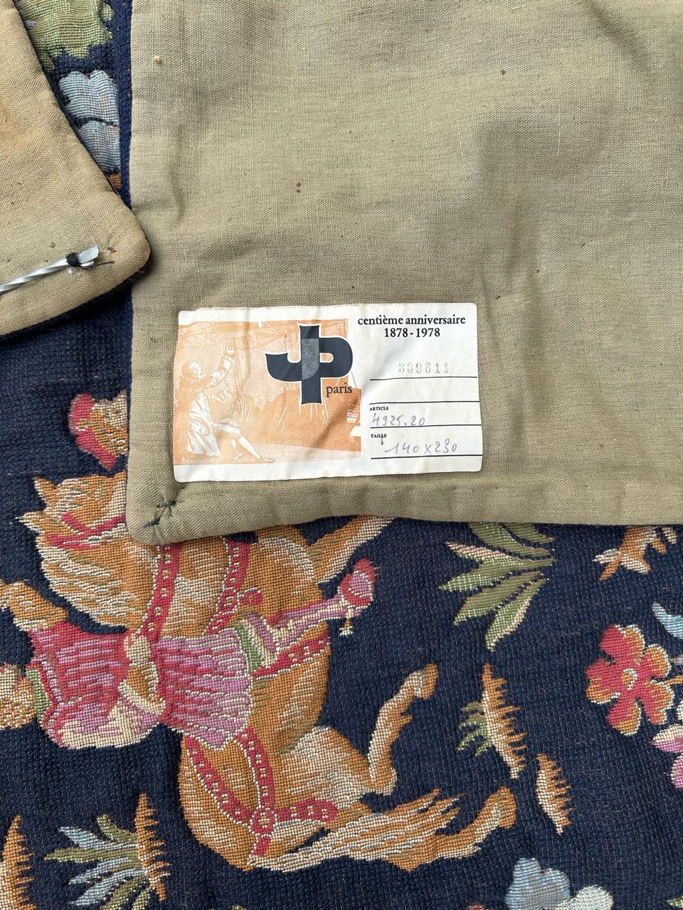 Schöner französischer Jacquard-Wandteppich im Aubusson-Stil im mittelalterlichen Design im Angebot 11
