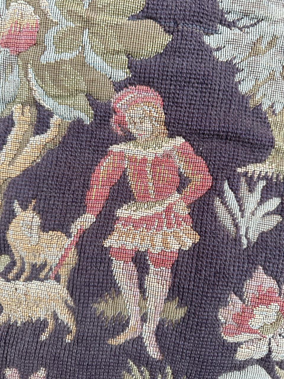 Bobyrug’s Nice French Aubusson Style Medieval Design Jaquar Tapestry For Sale 5