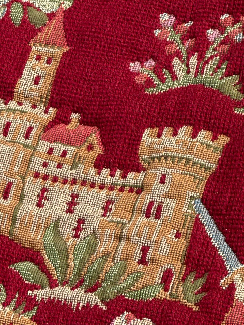Nice French Aubusson Style Medieval Design Jaquar Tapestry For Sale 5