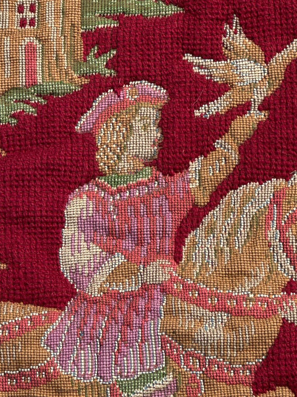Nice French Aubusson Style Medieval Design Jaquar Tapestry For Sale 8