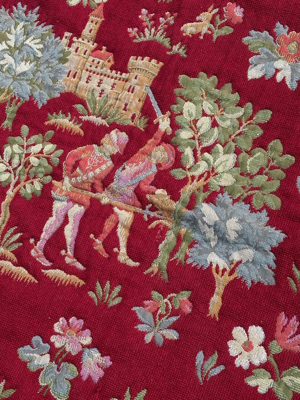 Nice French Aubusson Style Medieval Design Jaquar Tapestry For Sale 3
