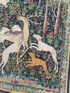 Nice French Aubusson style needlepoint Tapestry medieval design