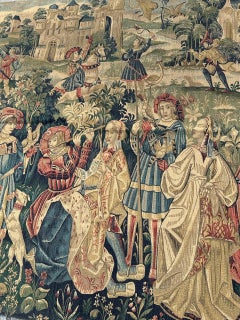 Nice French Aubusson Style screen printed by hand tapestry