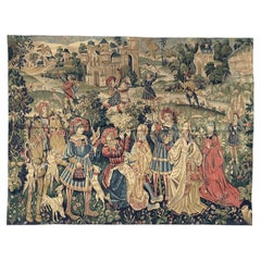 Nice French Aubusson Style screen printed by hand tapestry
