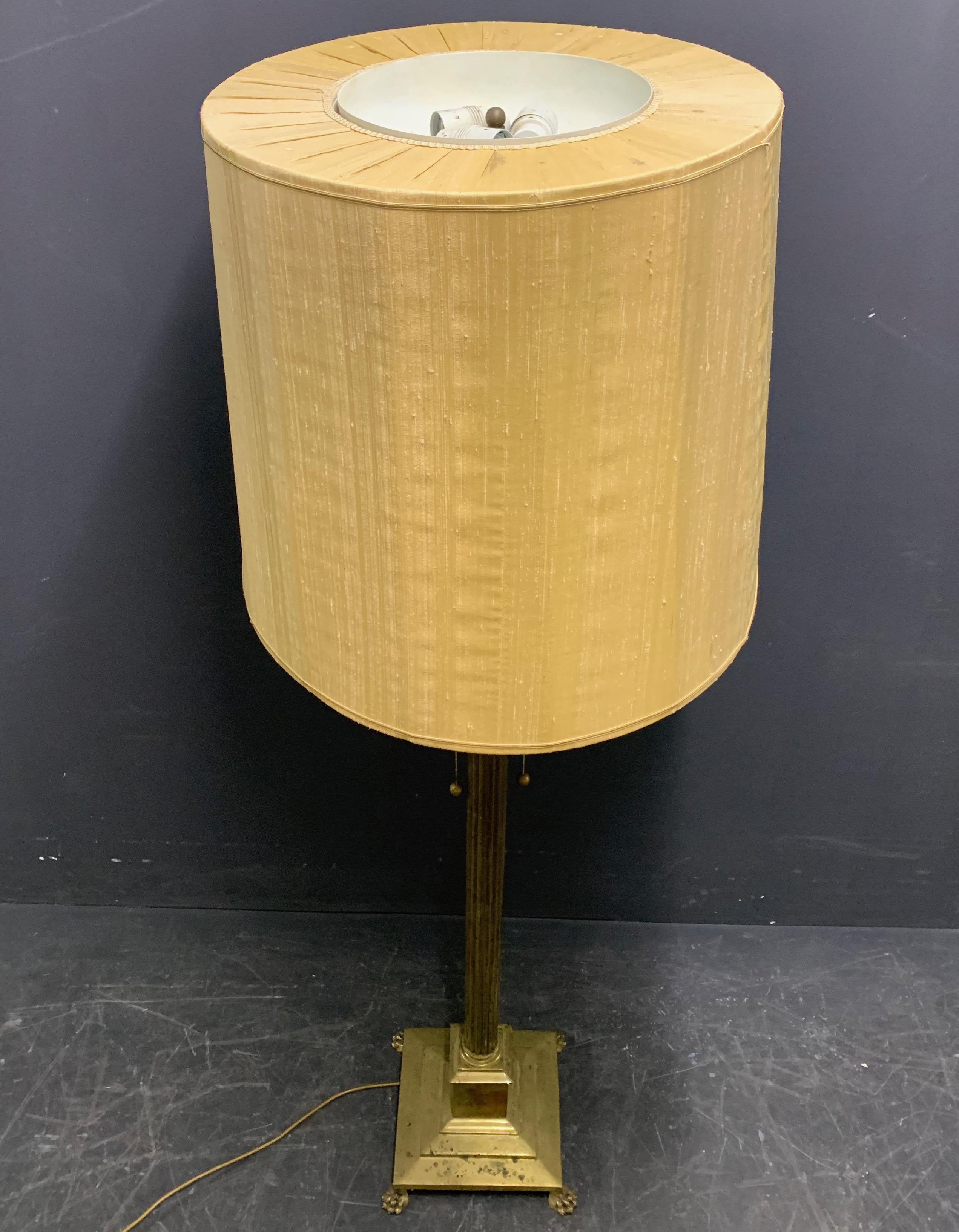 Nice French Corinthian Column Floor Lamp with Uplight In Fair Condition In Munich, DE