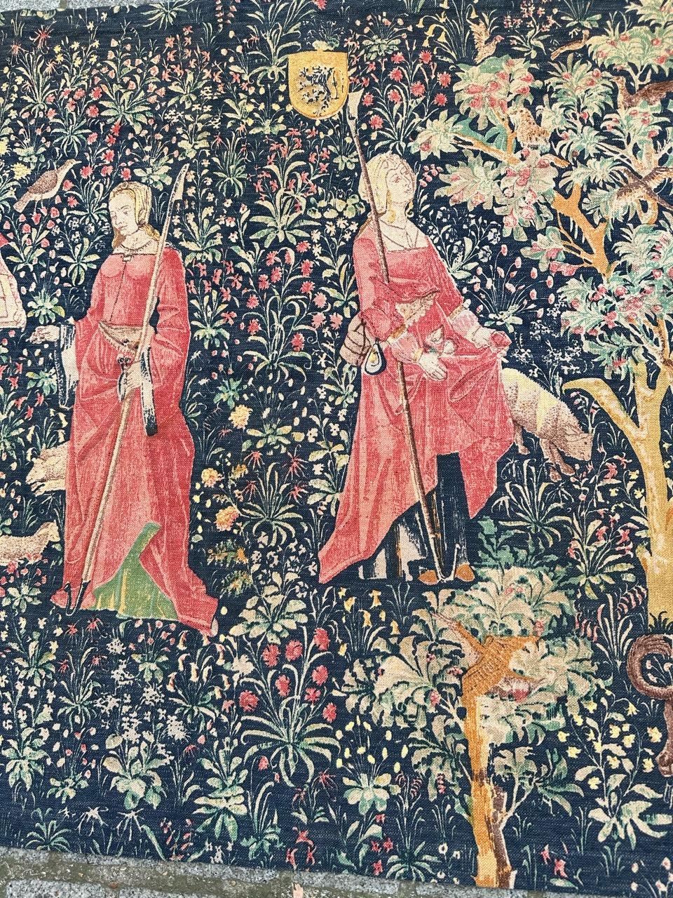 Aubusson Bobyrug’s Nice French Hand Printed Medieval Design Tapestry