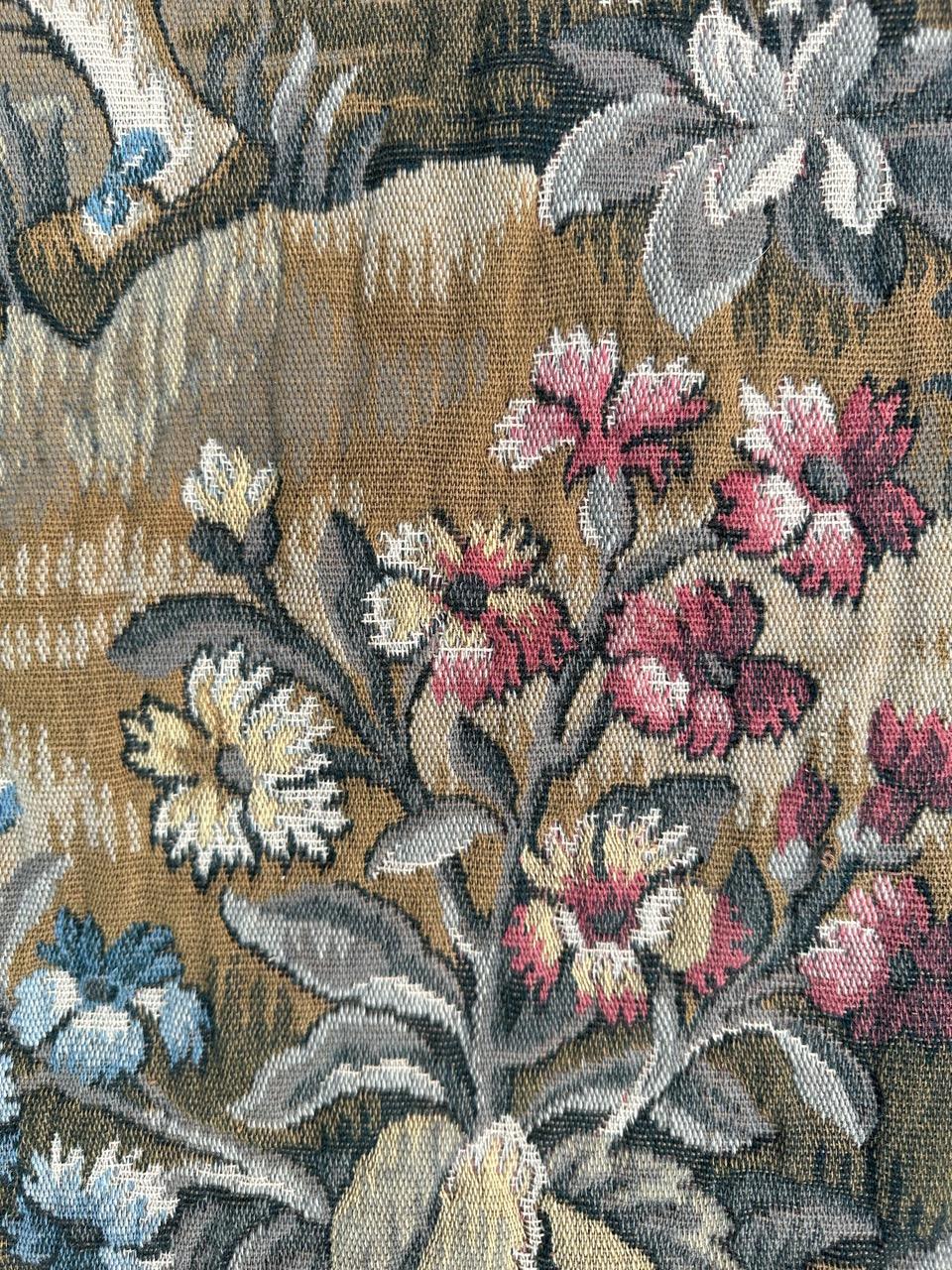 Bobyrug's Nice French Jaquar Tapestry Medieval Aubusson Style Design en vente 3