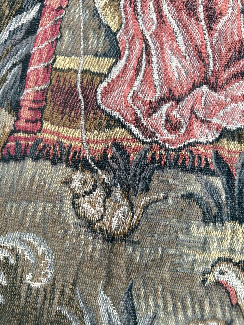 Bobyrug's Nice French Jaquar Tapestry Medieval Aubusson Style Design en vente 6