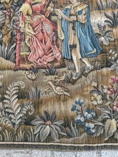 Nice French Aubusson style Jacquard Tapestry Medieval Design « Reading »