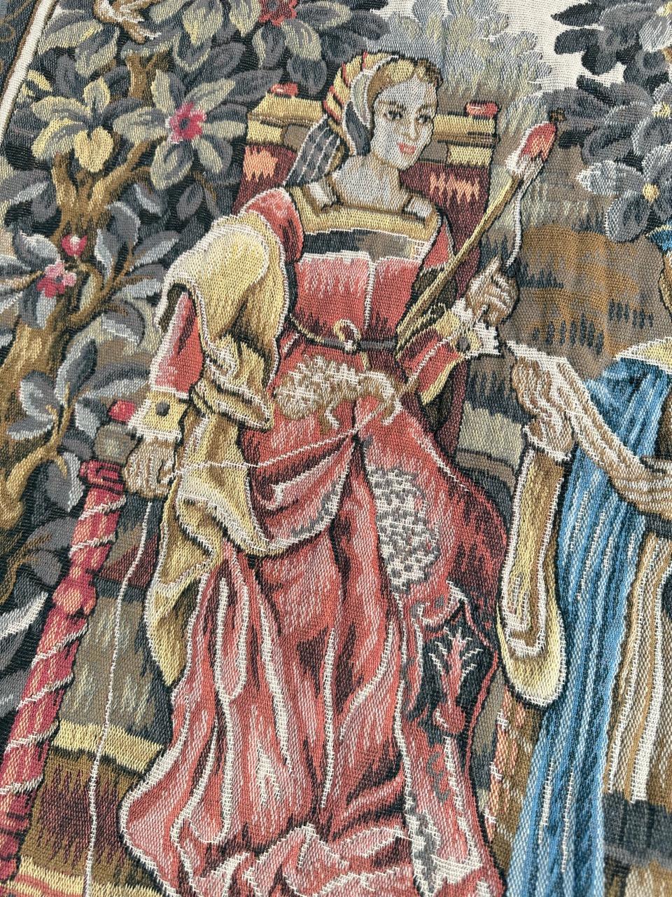 Bobyrug's Nice French Jaquar Tapestry Medieval Aubusson Style Design en vente 1