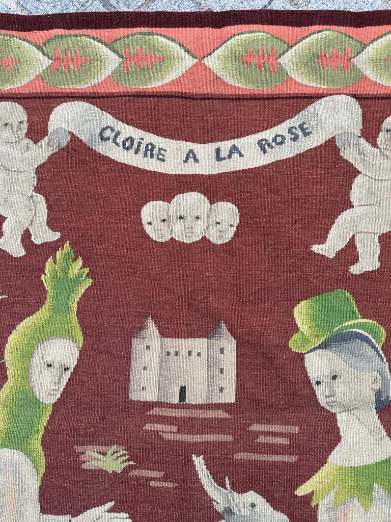 Bobyrug’s Nice French Modern Aubusson Tapestry by Madeleine LUKA For Sale 7