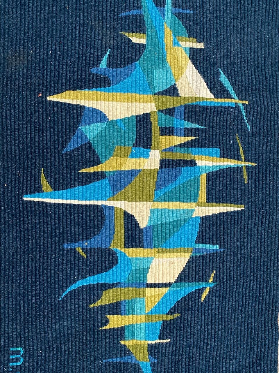 Bobyrug's Nice French Modern Tapestry with a Design of Gilles Duvert (Tapisserie française moderne avec un design de Gilles Duvert) en vente 1