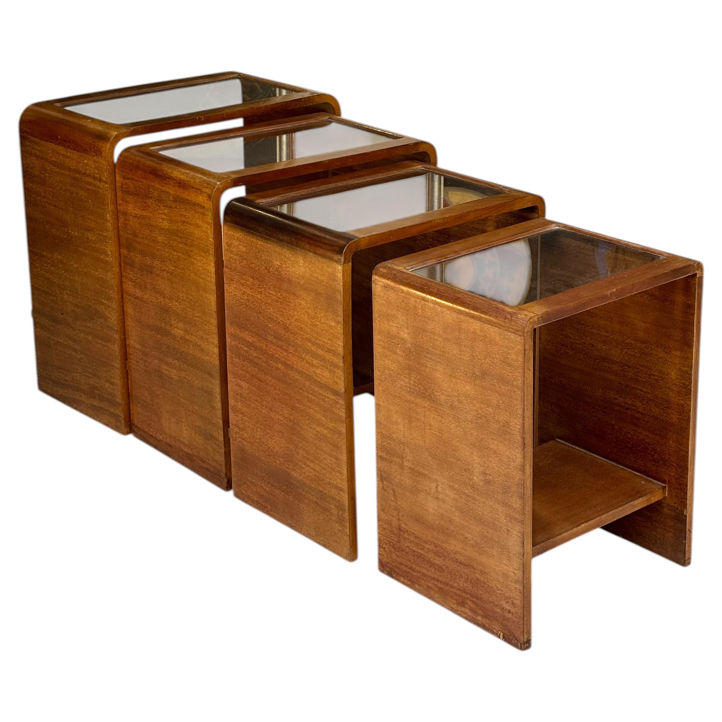 Nice french nesting table circa 1940 in the taste of Francis Jourdain For Sale