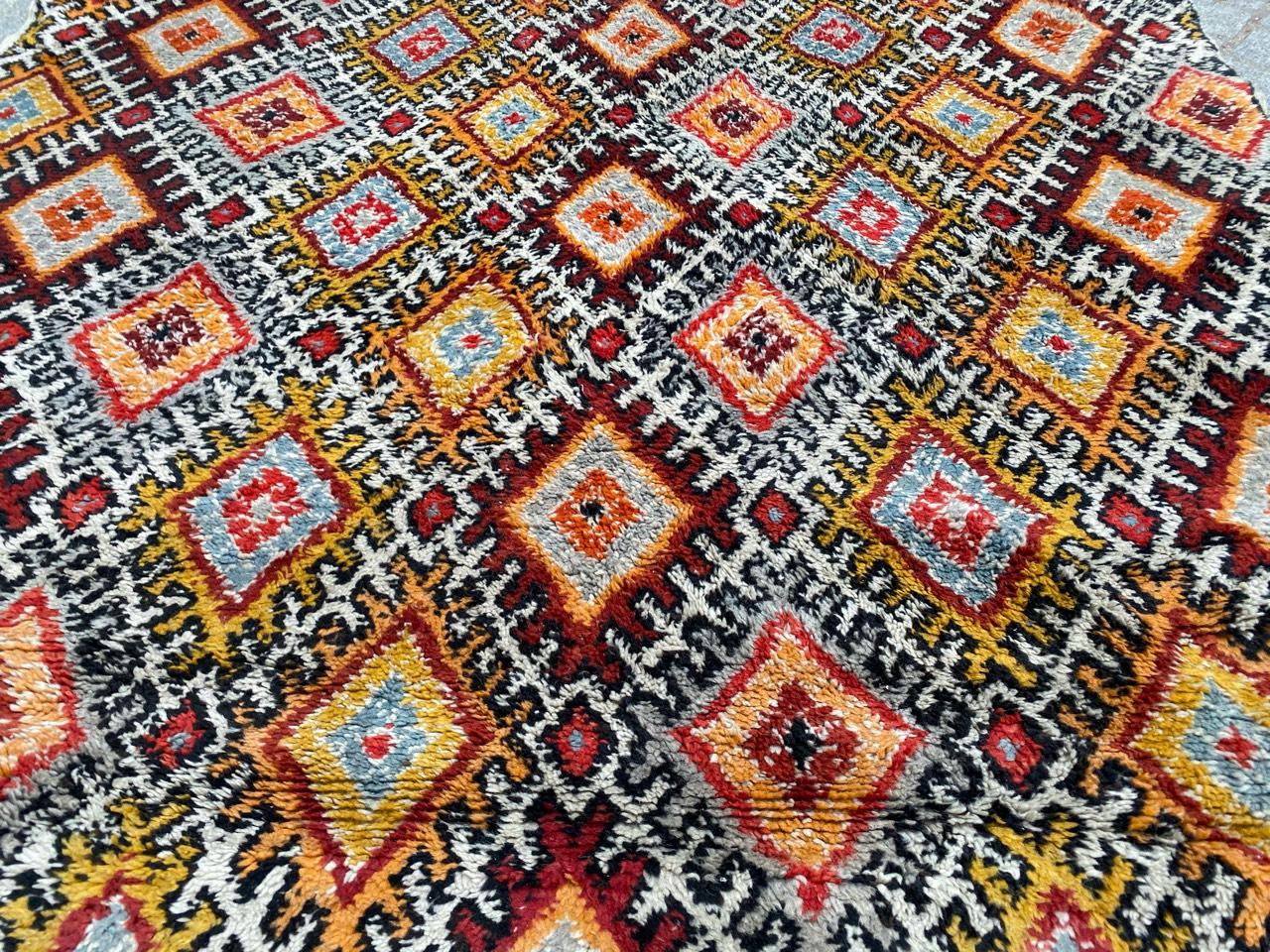 Tribal Nice Geometrical Design Berbere Moroccan Rug For Sale