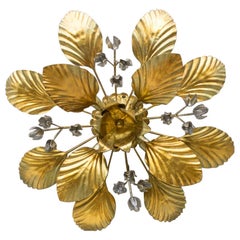 Nice Gilded Florentine Wall or Ceiling Lamp by Hans Kögl, Germany, 1960s