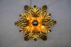 Schönes vergoldetes Paar Florentiner Wand- oder Deckenlampen von Hans Kögl, Deutschland