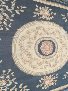 Bobyrug’s Nice Handwoven Aubusson Style Rug