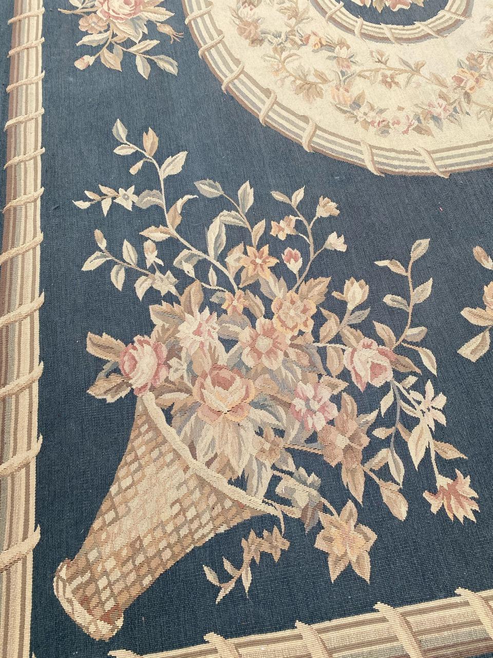 20th Century Bobyrug’s Nice Handwoven Aubusson Style Rug For Sale