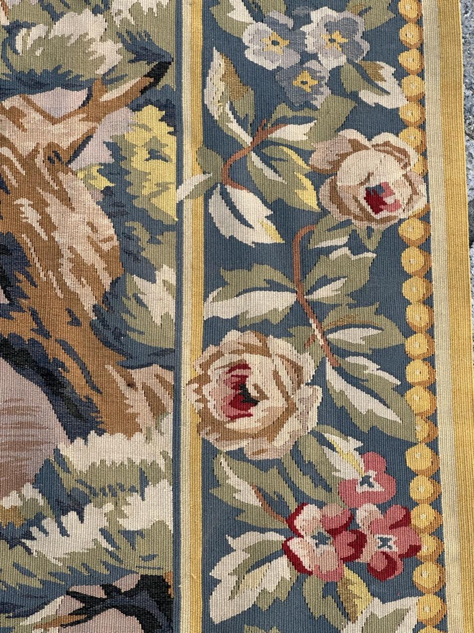 Nice handwoven French Aubusson Style Tapestry “Berger Galant” For Sale 5